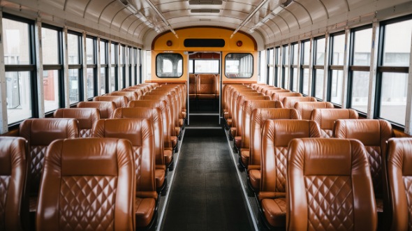 school bus rental interior