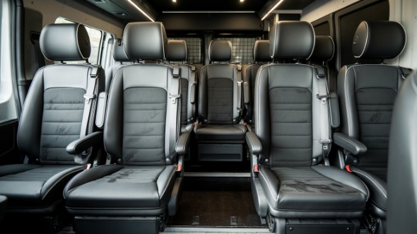 sprinter van with driver inside